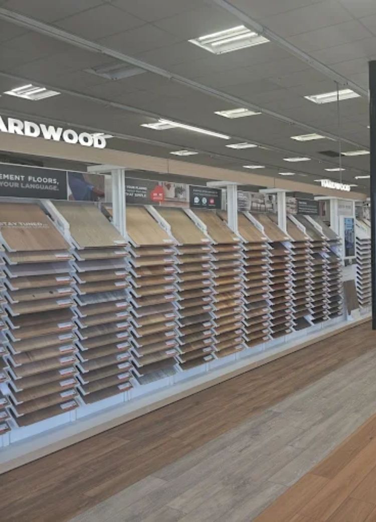 Carr's Flooring America showroom interior hardwood flooring display