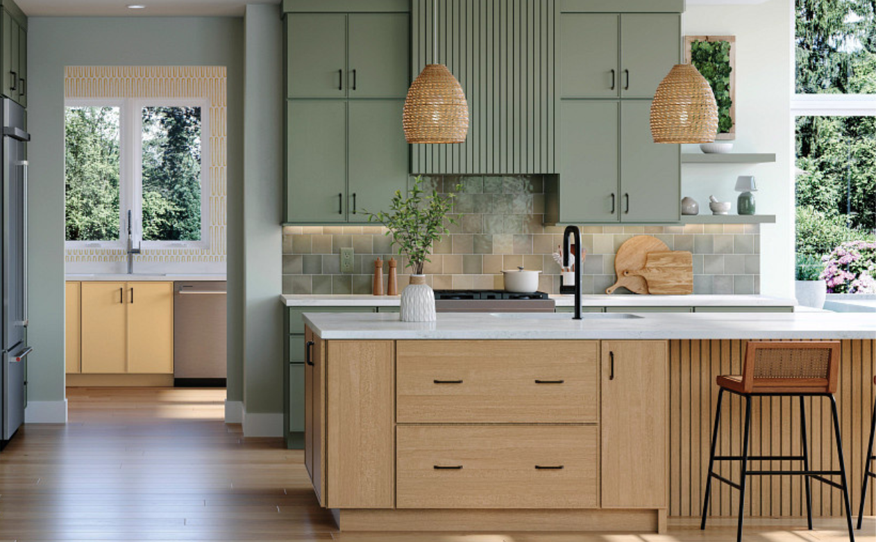 Green kitchen backsplash tile in Florida