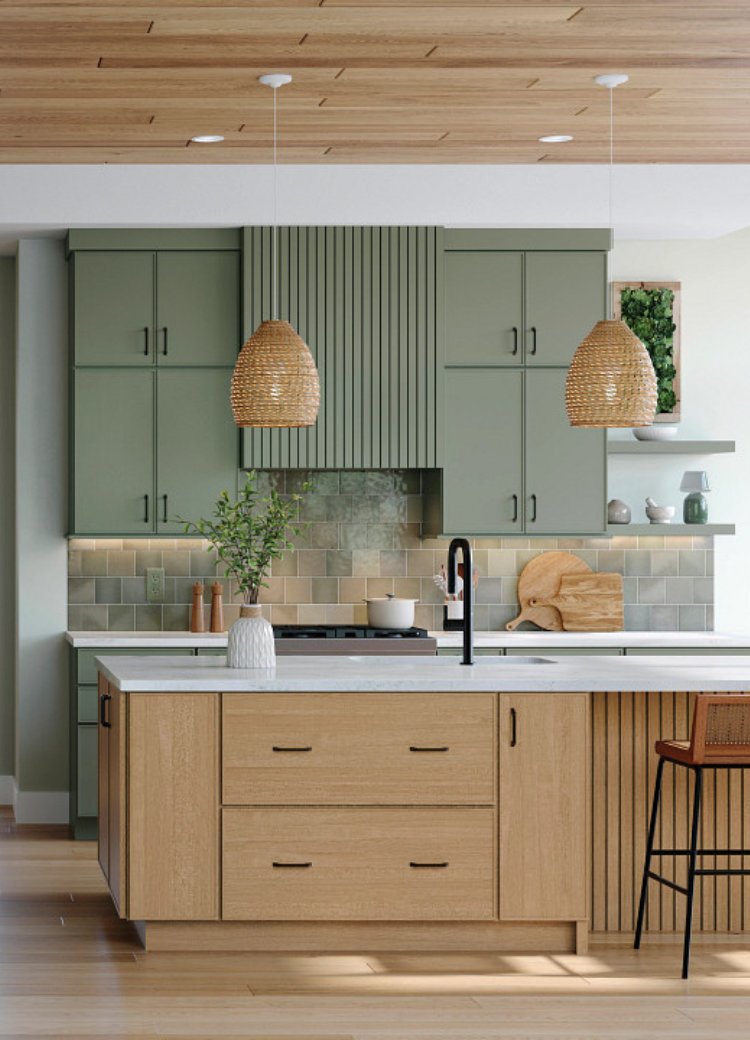 Green kitchen backsplash tile in Florida