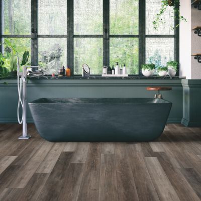 luxury vinyl plank floors in a florida bathroom